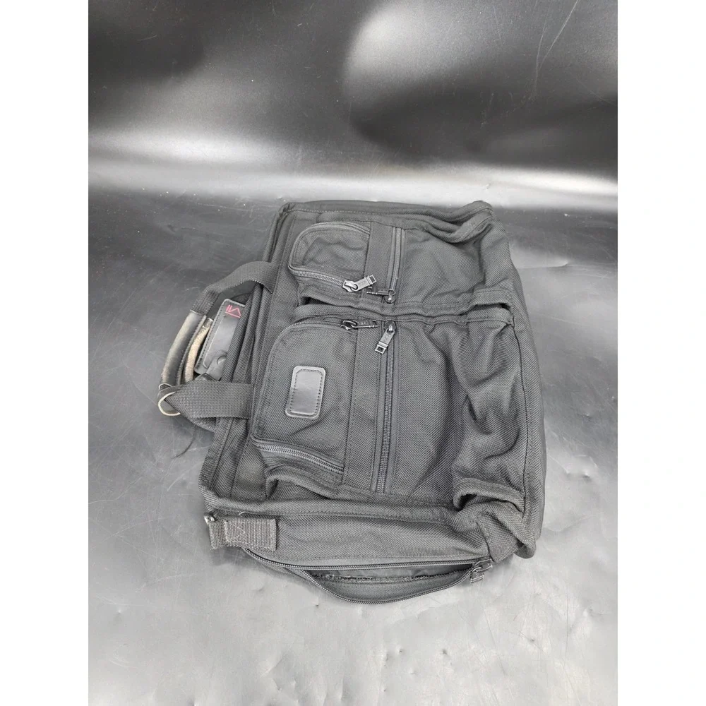 TUMI Alpha Ballistic Bag Organizer Laptop Brief Messenger Made In USA‎ Black